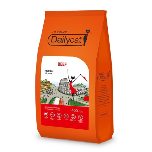 Dailycat Casual Line Adult сухой корм для взрослых кошек с говядиной 0,4 кг фото 1