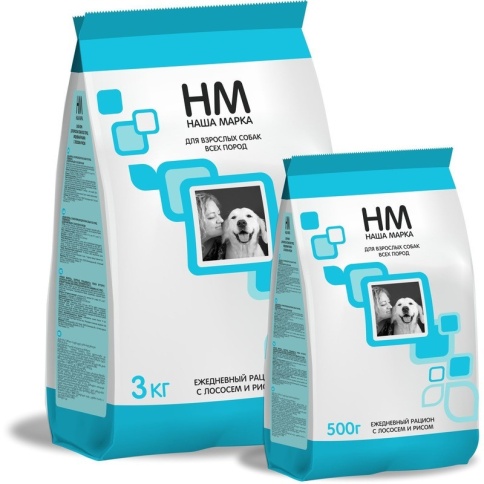 Наша Марка сухой корм для взрослых собак с лососем и рисом 500 г фото 1