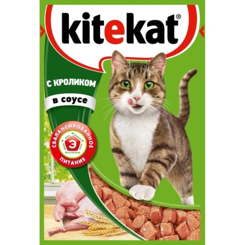 Kitekat корм для кошек в паучах с Кроликом в соусе 85 г фото 2