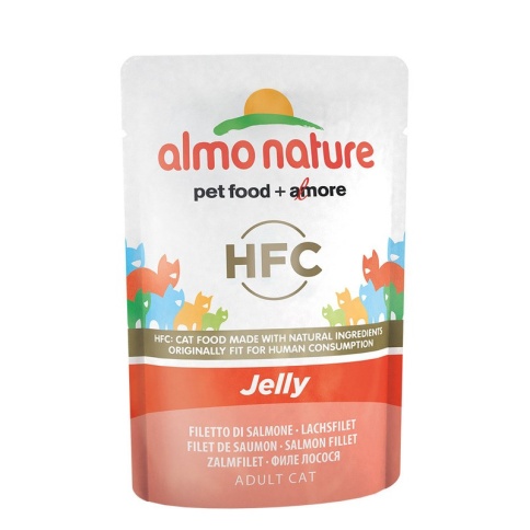 Almo Nature Classic Adult Cat Nature Jelly Salmon паучи с лососем в желе для взрослых кошек - 55 г фото 2