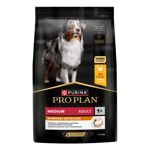 Сухой корм Purina Pro Plan Adult Medium Original для собак средних пород, курица и рис, 18 кг фото 1
