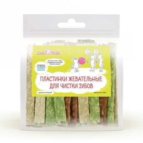 Dog Fest Пластинки жевательные для чистки зубов для собак 500 г фото 2