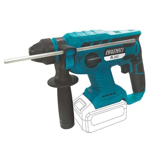 Перфоратор аккумуляторный ВАРЯГ П-260 (БЕСЩЕТОЧНЫЙ, 21В, 0-1400 об/мин, 0-4500 уд/мин, 2Дж) кейс, без АКБ, без ЗУ (1/5) фото 1