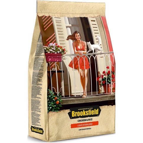 Сухой корм Brooksfield Adult Cat Light/Sterilized для взрослых кошек с избыточным весом и стерилизованных с курицей и рисом - 2 кг фото 1