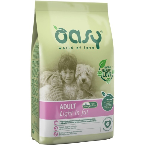 Oasy Dry Dog Adult light in Fat сухой корм для взрослых собак с лишним весом с курицей - 3 кг фото 1