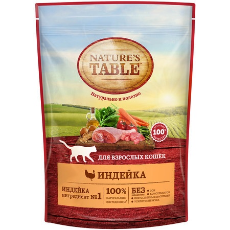 Nature’s Table сухой корм для кошек с индейкой - 190 г фото 1