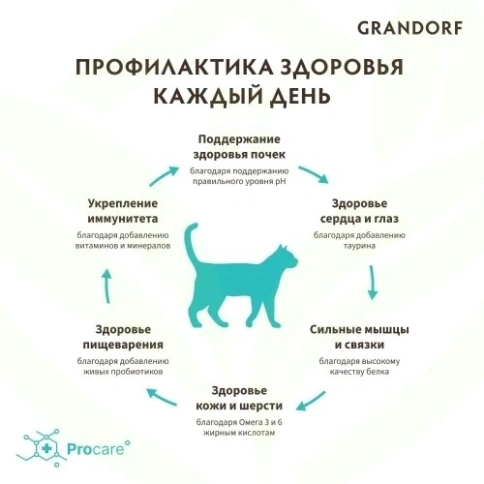 Сухой корм Grandorf Holistic Adult Indoor 4 вида мяса с пробиотиками для кошек, 2 кг фото 20