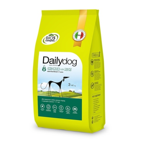 Сухой корм Dailydog Adult Small Breed Chicken and Rice для взрослых собак мелких и миниатюрных пород с курицей и рисом 3 кг фото 2