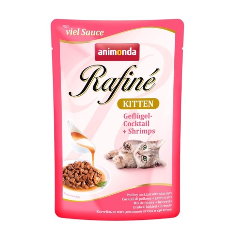 Animonda Паучи Rafine Soupe Kitten коктейль из мяса домашней птицы и креветок для котят 100 г фото 2