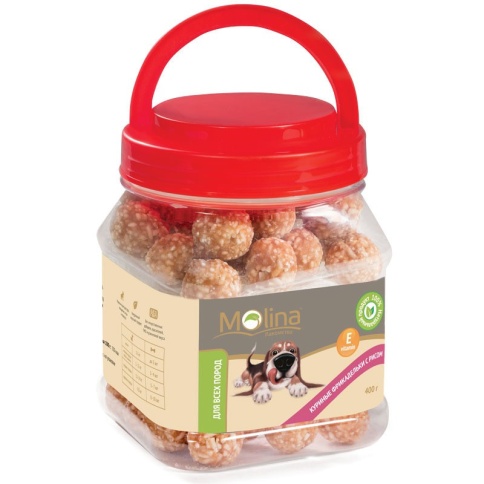 Molina лакомство для собак Куриные фрикадельки с рисом - 400 г фото 1