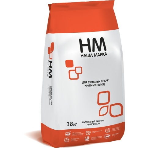 Наша Марка сухой корм для взрослых собак крупных пород с цыплёнком 18 кг фото 1