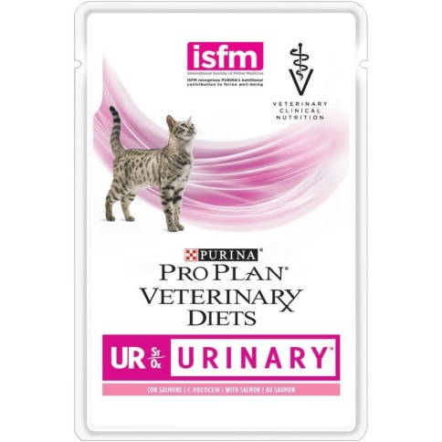 Влажный корм Purina Pro Plan Veterinary Diets UR Urinary для взрослых кошек с болезнями нижних отделов мочевыводящих путей с лососем - 85 г фото 1