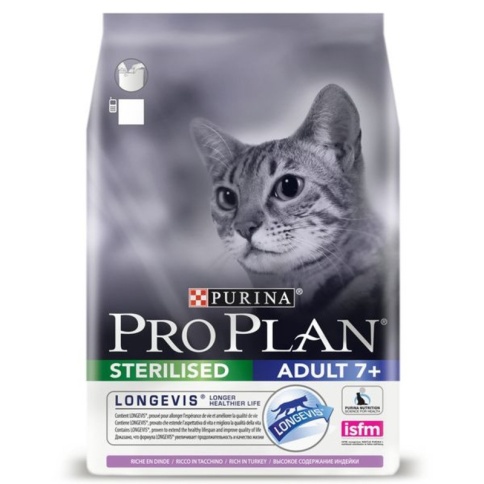 Cухой корм Pro Plan Cat Senior 7+ Sterilised Longevis для стерилизованных кошек старше 7 лет с индейкой - 10 кг фото 1
