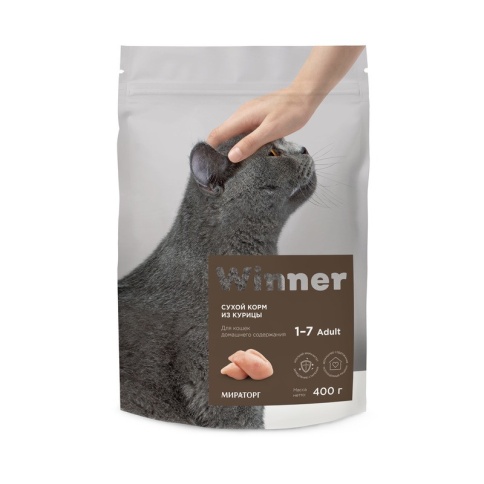 Сухой корм Winner для кошек домашнего содержания с курицей - 400 г фото 2