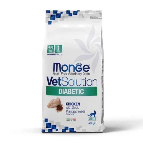 Сухой корм Monge VetSolution Diabetic для кошек при сахарном диабете, 400 г фото 1
