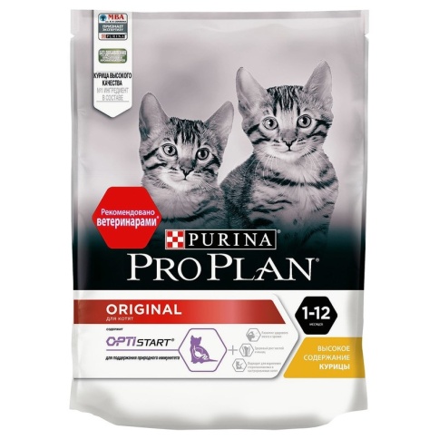 Сухой корм Purina Pro Plan для котят от 1 до 12 месяцев с курицей - 200 г фото 1