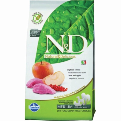 Farmina N&D Grain - Free Canine Boar & Apple Adult Medium сухой корм с мясом кабана и яблоком для взрослых собак - 12 кг фото 2