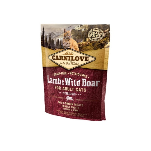 Carnilove Lamb & Wild Boar for Adult Cats Sterilised сухой корм для стерилизованных кошек с ягненком и диким кабаном - 400 г фото 1