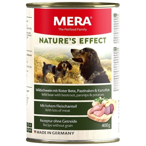 Mera Narures Effect Nassfutter консервы для собак кабан с свеклой, пастернаком и картофелем - 400 г фото 1