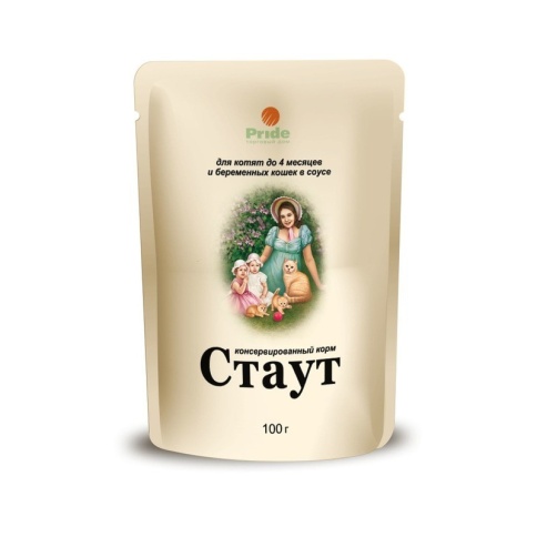 Стаут влажный корм для котят до 4 месяцев и беременных кошек всех пород с мясом, рыбой и овощами в соусе - 100 г фото 1
