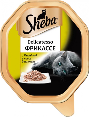Sheba Delicatesso патэ для кошек с индейкой в соусе бешамель 85 г фото 1