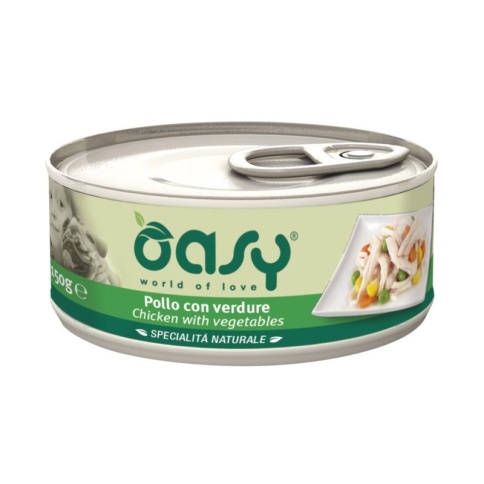 Oasy Wet dog Specialita Naturali Chicken Vegetables дополнительное питание для взрослых собак с курицей и овощами в консервах - 150 г (1 шт) фото 1
