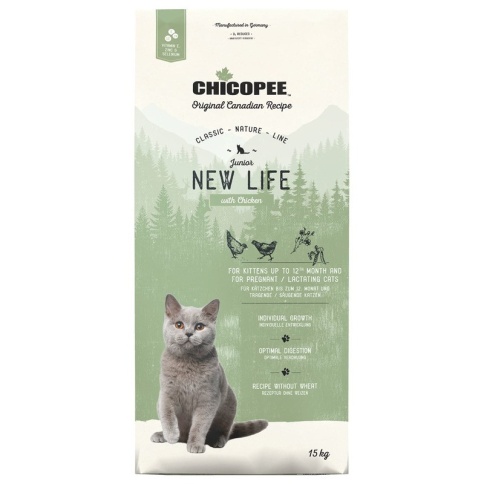 Chicopee CNL Cat Junior New Life сухой корм для котят с курицей - 15 кг фото 1
