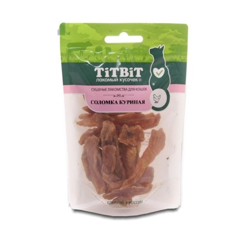 TiTBiT Соломка куриная для кошек, сушеные лакомства - 25 г фото 1