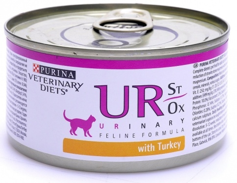 Purina Pro Plan Veterinary Diets UR Urinary влажный корм для взрослых кошек с болезнями нижних отделов мочевыводящих путей с индейкой - 195 г фото 1