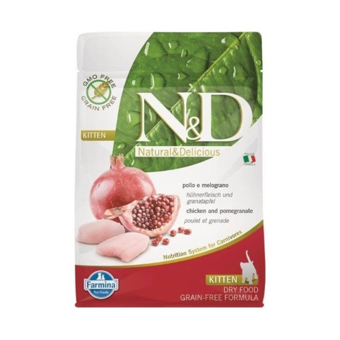 Farmina N&D kitten Chicken & Pomegranate беззерновой сухой корм для котят курица с гранатом - 1,5 кг фото 2