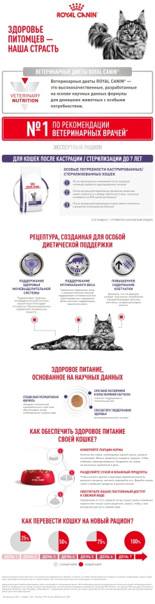 Сухой корм Royal Canin Neutered Satiety Balance для кастрированных котов и стерилизованных кошек до 7 лет, 3.5 кг фото 6