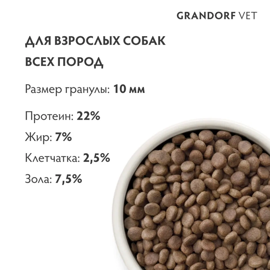 Сухой корм Grandorf Veterinary Gastrointestinal Low Fat для собак при расстройствах пищеварения, 1 кг фото 7