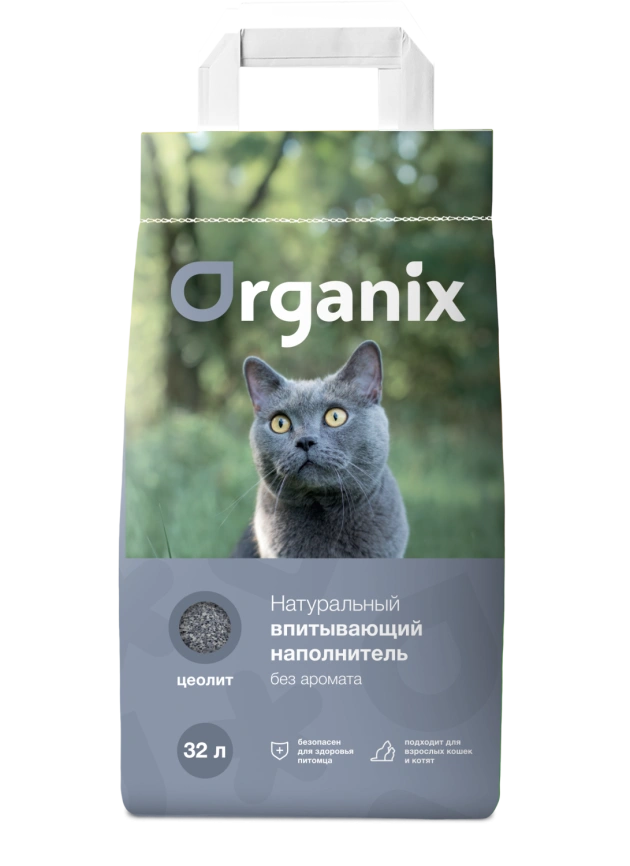 Наполнитель Organix для кошачьего туалета, впитывающий для кошачьего туалета, без аромата, 32 л фото 1