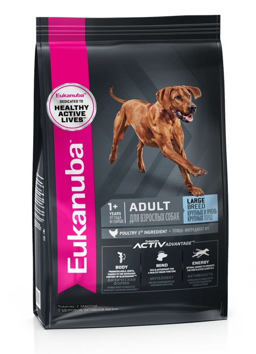 Сухой корм Eukanuba Adult Large Breed для взрослых собак крупных пород с птицей, 15 кг фото 1