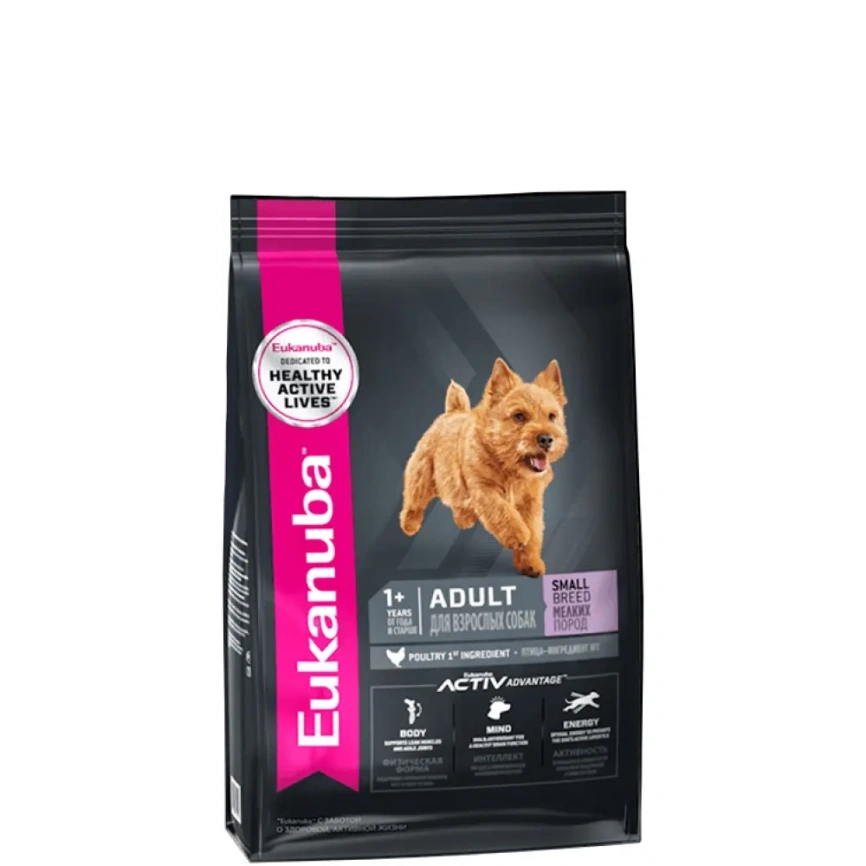 Сухой корм Eukanuba Adult Small Breed для взрослых собак мелких пород с птицей, 0.8 кг фото 1