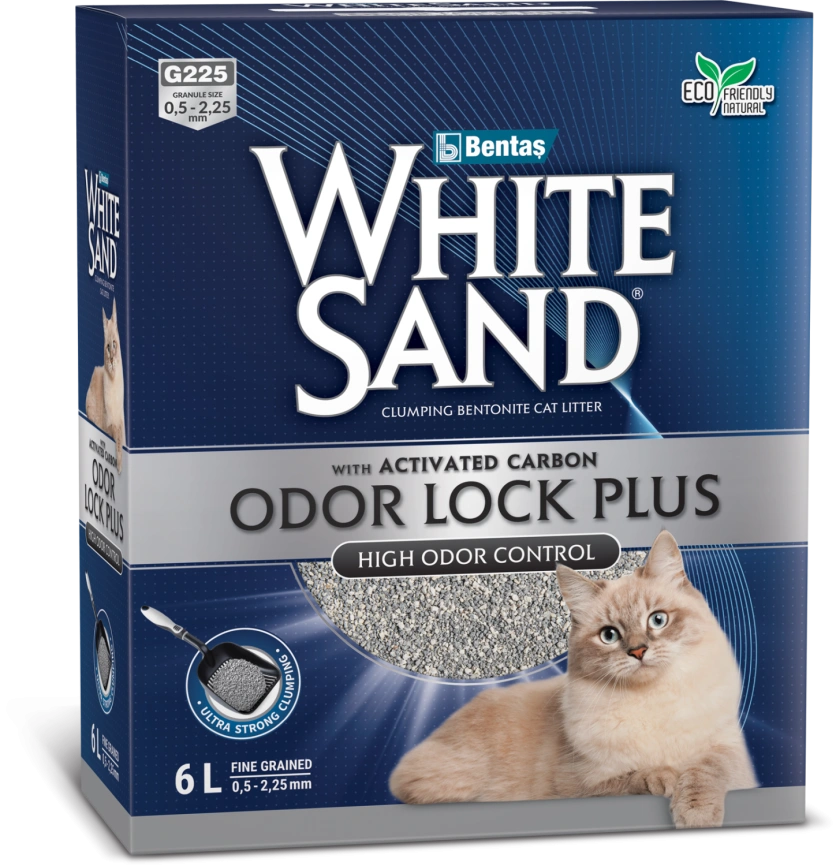 Наполнитель White Sand для кошачьего туалета, комкующийся С усиленной блокировкой запахов с активированным углем, 6 л фото 1