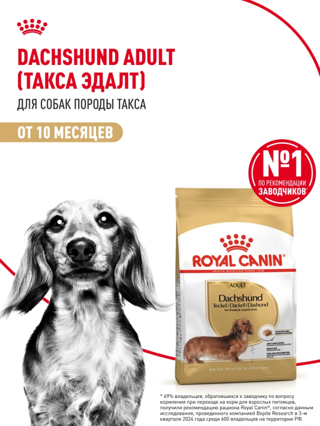 Сухой корм Royal Canin Dachshund Adult для собак породы такса, 7.5 кг фото 12