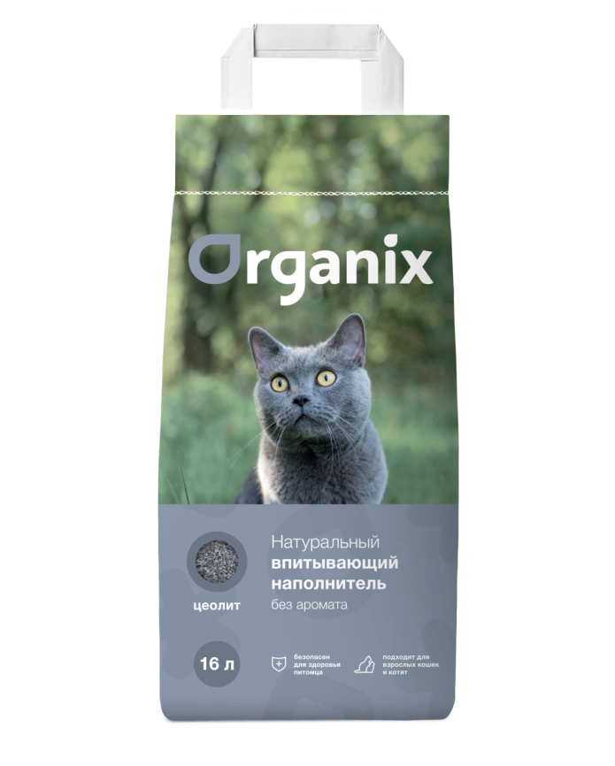 Наполнитель Organix впитывающий для кошачьего туалета, без аромата, 16 л фото 1