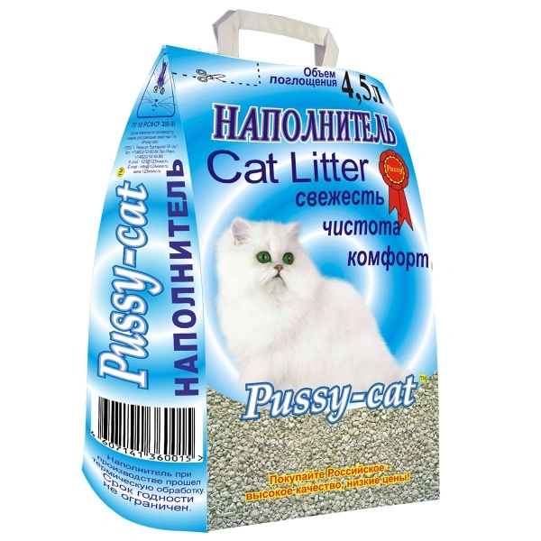 Наполнитель Pussy-Cat цеолитовый впитывающий для кошачьих туалетов, 4,5 л фото 1
