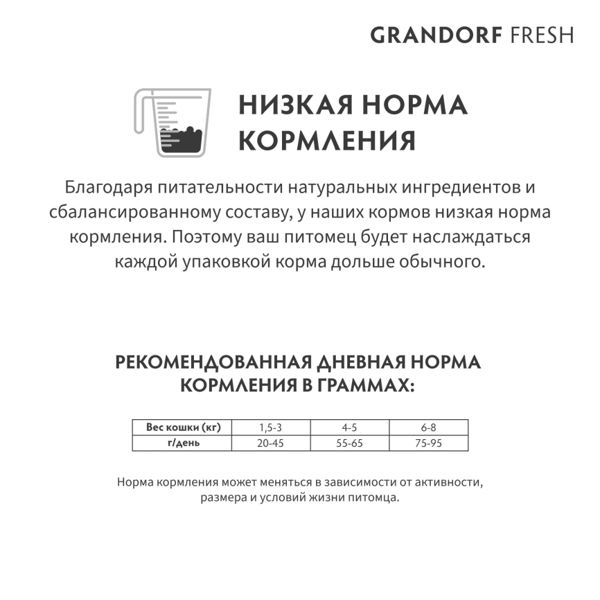 Сухой корм Grandorf Fresh Cat для взрослых кошек диетическая формула для особо аллергичных кошек индейка с бататом 400 г фото 10