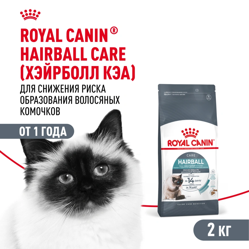 Сухой корм Royal Canin Hairball Care для кошек, 2 кг фото 1