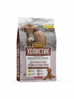 Сухой корм «Деревенские лакомства» Holistic Премьер для собак средних и крупных пород с говядиной и рисом, 7 кг фото 1