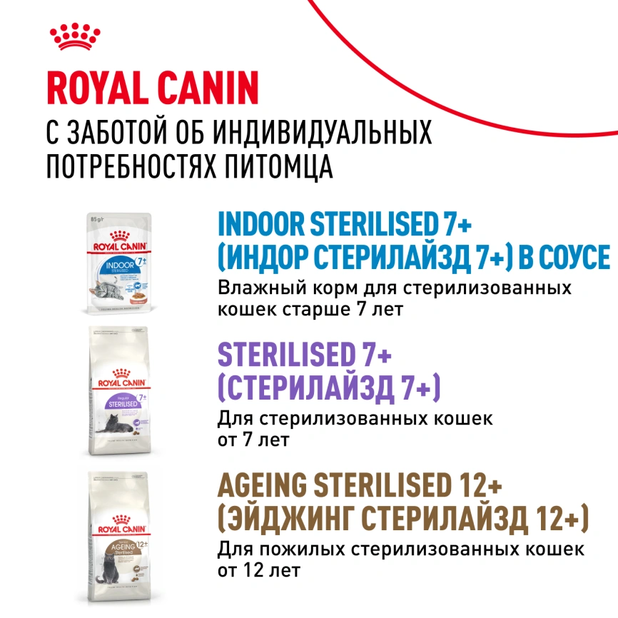 Влажный корм Royal Canin Indoor 7+ в желе для кошек старше 7 лет, живущих в помещении, пауч, 85 г фото 10