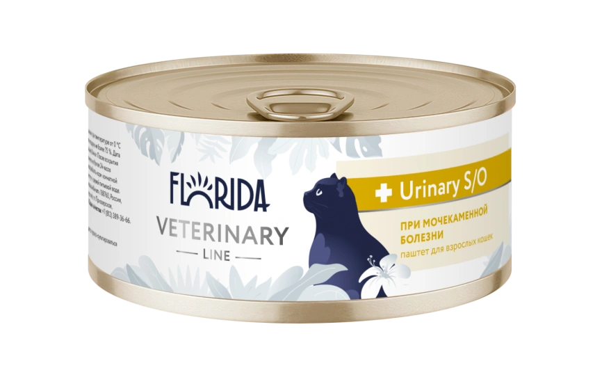 Влажный корм Florida Veterinary диетический Urinary S/O для взрослых кошек при мочекаменной болезни, 100 г фото 1