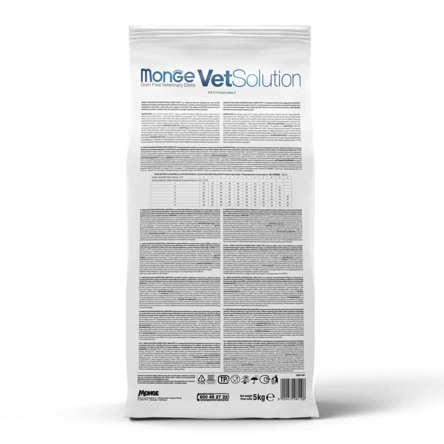 Диетический корм Monge VetSolution Dog Gastrointestinal для щенков, при заболеваниях ЖКТ, 5 кг фото 6