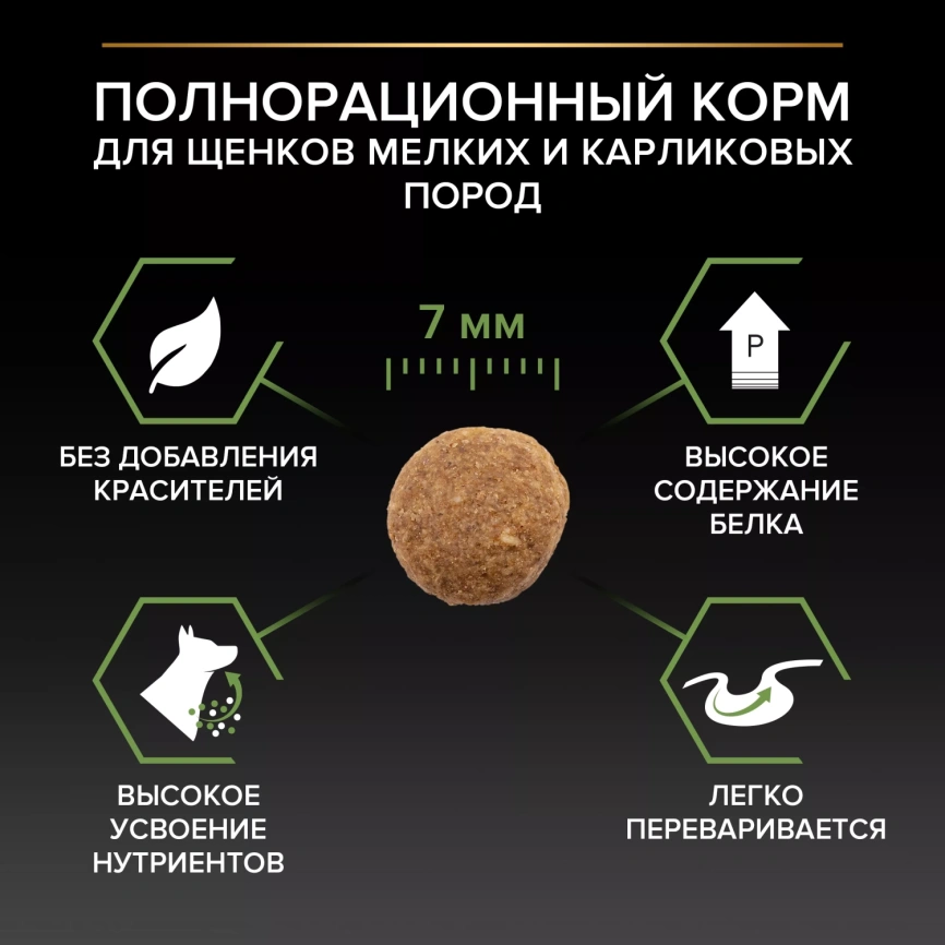 Сухой корм PRO PLAN Chicken для щенков мелких и карликовых пород, с высоким содержанием курицы, 3 кг фото 3