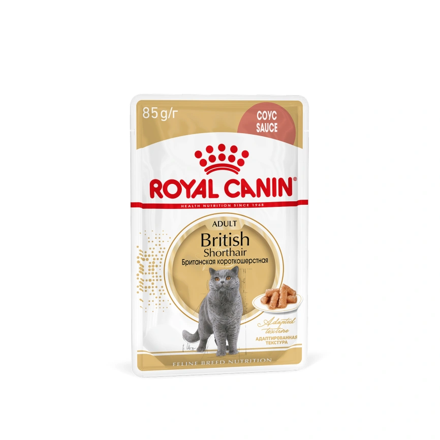 Влажный корм Royal Canin British Shorthair в соусе для кошек породы британская короткошерстная и шотландская вислоухая старше 1 года, пауч, 85 г фото 12