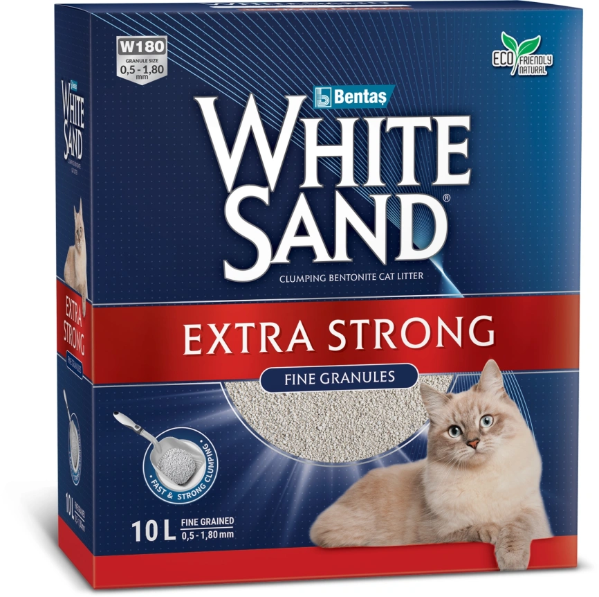 Наполнитель White Sand для кошачьего туалета, комкующийся Экстра, без запаха, 10 л фото 1