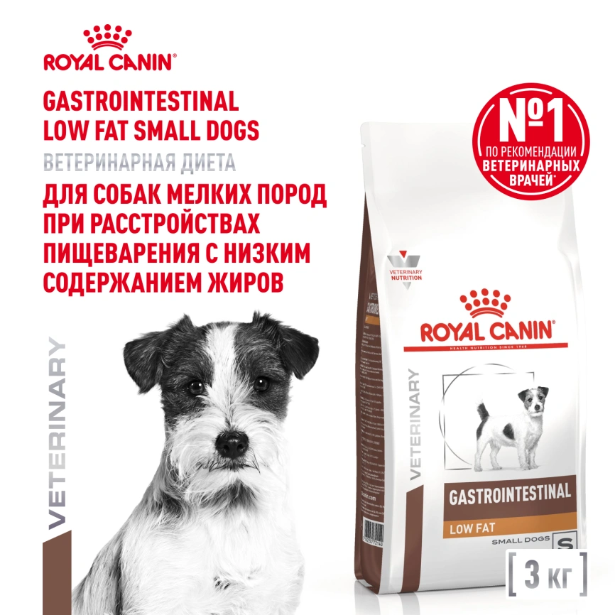 Сухой корм Royal Canin Gastrointestinal Low Fat Small Dogs для собак, 3 кг фото 1