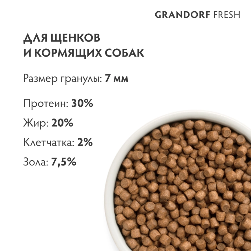 Сухой корм Grandorf Fresh Dog Lamb & Sweet Potato для щенков всех пород беременных и кормящих собак беззерновой ягненок, с бататом, 1 кг фото 9